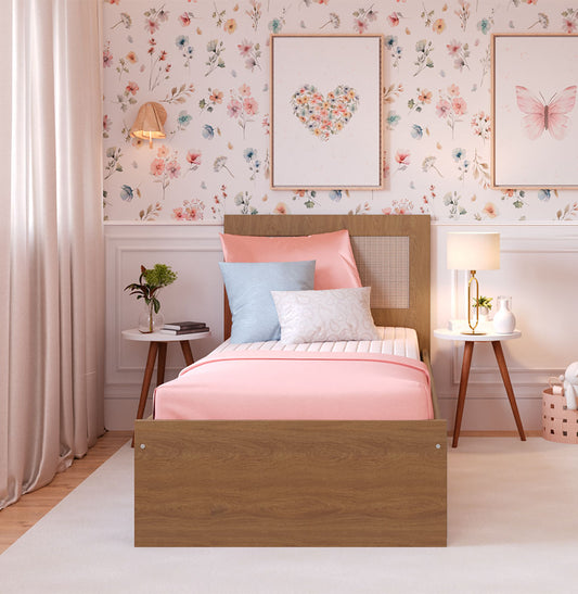 Cama Solteiro Haus Nature Com Palha - Freijó