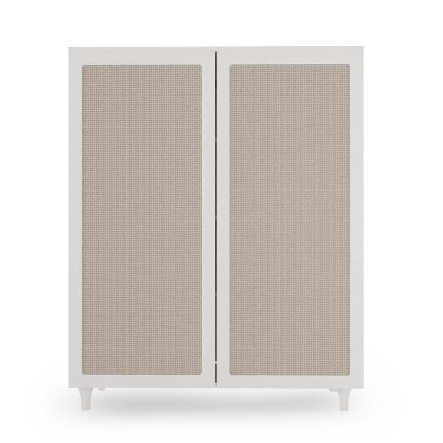Roupeiro Haus Nature 2 Portas Com Palha - Branco