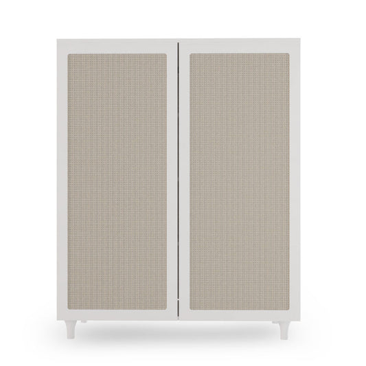Roupeiro Haus Nature 2 Portas Com Palha - Branco