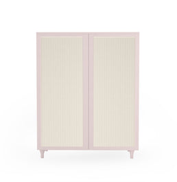 Roupeiro Haus Nature 2 Portas Com Palha - Rosa