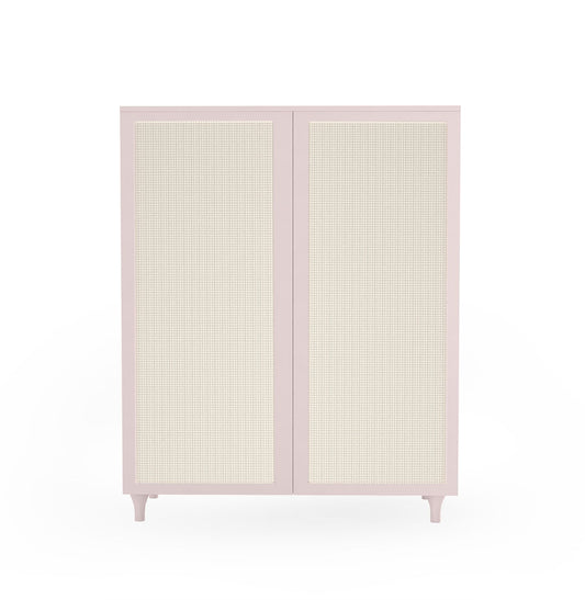 Roupeiro Haus Nature 2 Portas Com Palha - Rosa