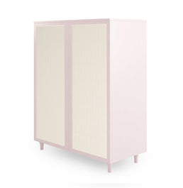 Roupeiro Haus Nature 2 Portas Com Palha - Rosa