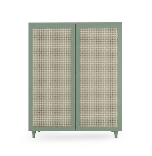 Roupeiro Haus Nature 2 Portas Com Palha - Verde Jardim
