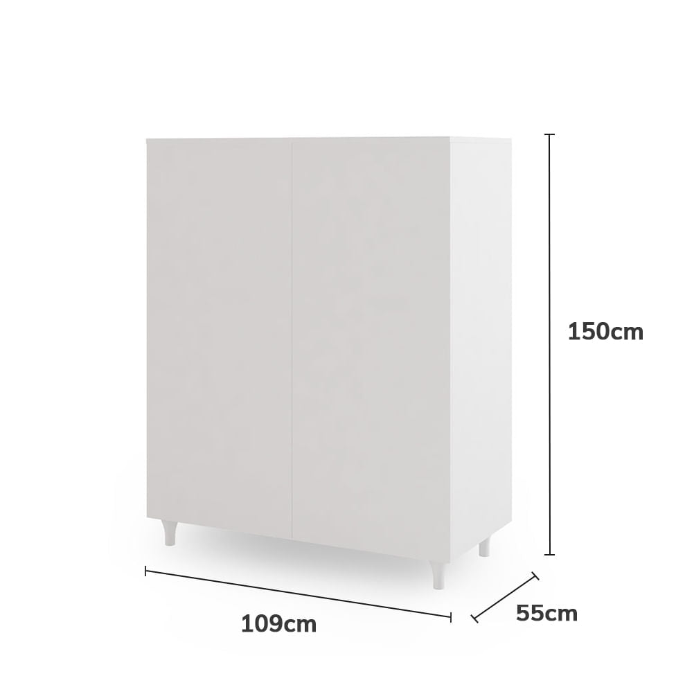 Roupeiro Haus Nature 2 Portas  - Branco