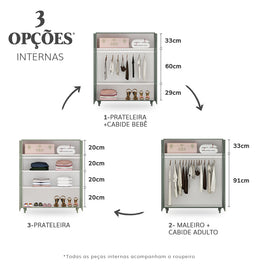 Roupeiro Haus Nature 2 Portas - Verde Jardim