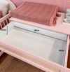 Cômoda de Bebê Haus Nature com Palha e 4 Gavetas Rosa 110cm