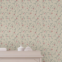 Papel de Parede Infantil Floral Tereza Rosê