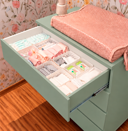 Cômoda de Bebê Haus Nature 4 Gavetas 110Cm - Verde Jardim