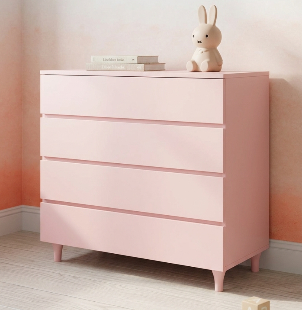 Cômoda de Bebê Haus Nature 4 Gavetas 110Cm - Rosa