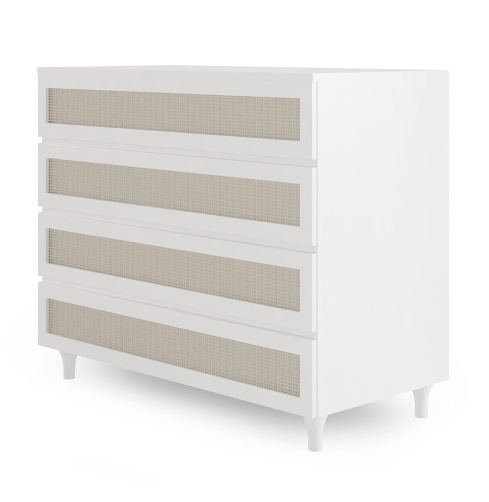 Guarda Roupa 2 em 1 Haus Nature com Palha - Branco