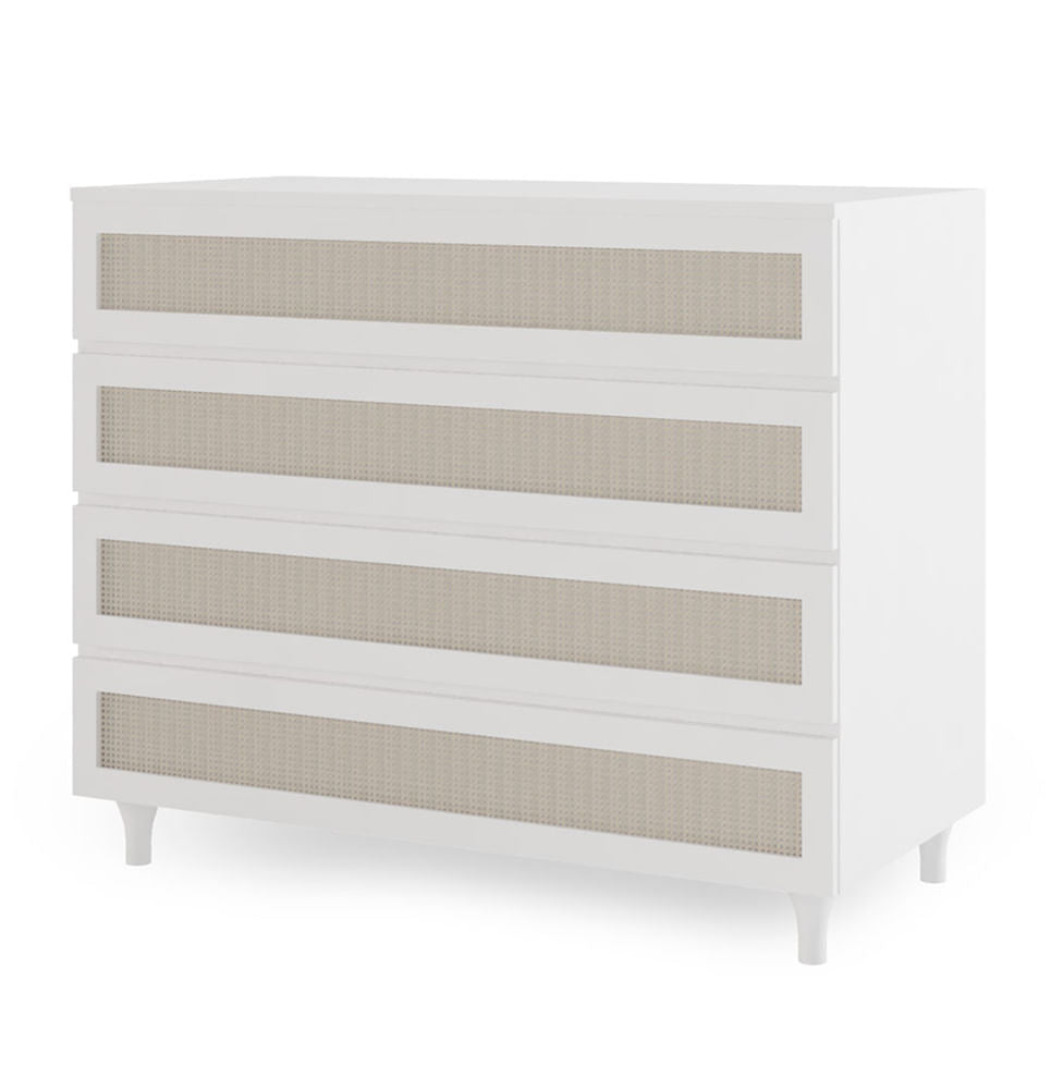 Guarda Roupa 2 em 1 Haus Nature com Palha - Branco