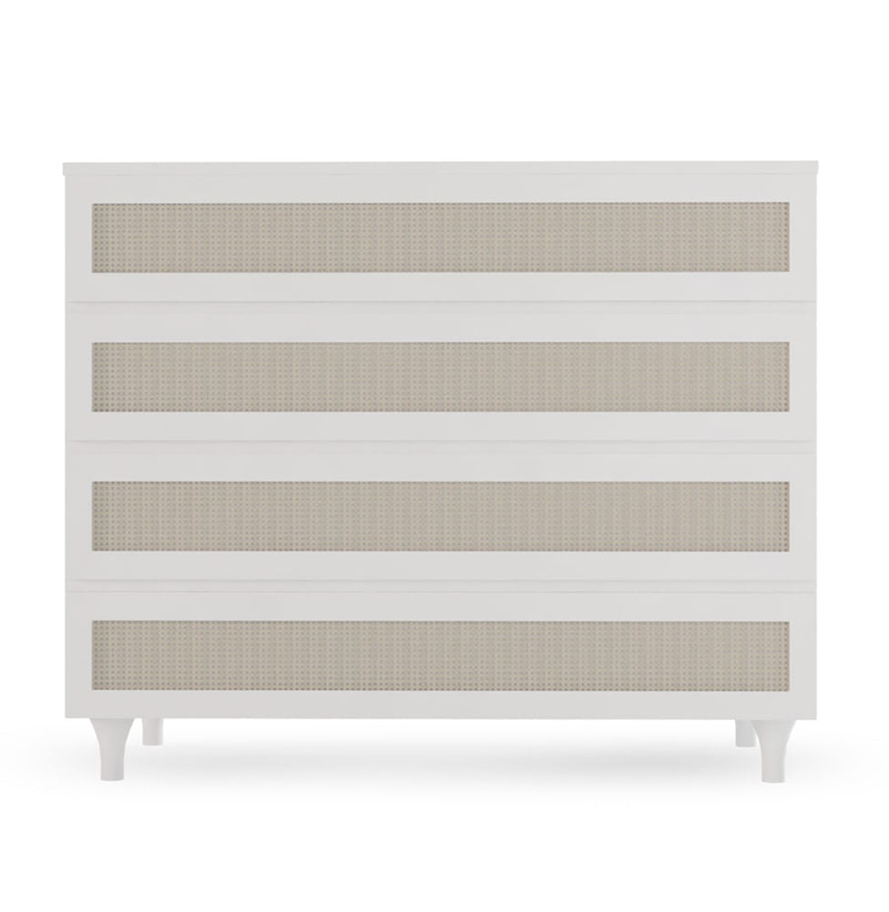 Guarda Roupa 2 em 1 Haus Nature com Palha - Branco