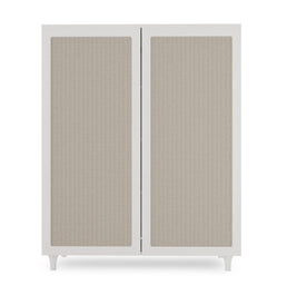 Guarda Roupa 2 em 1 Haus Nature com Palha - Branco