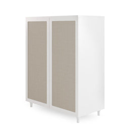 Guarda Roupa 2 em 1 Haus Nature com Palha - Branco