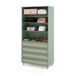 Guarda Roupa 2 em 1 Haus Nature Com Palha - Verde Jardim