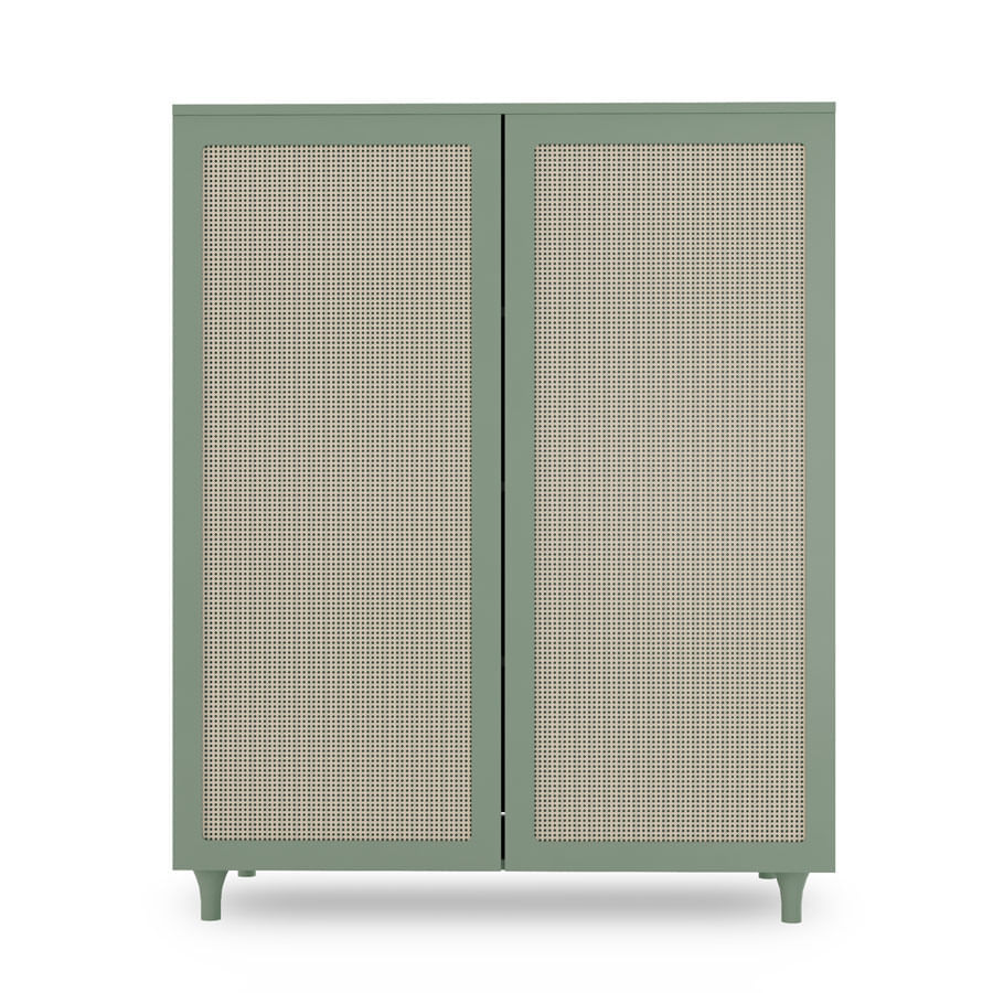 Guarda Roupa 2 em 1 Haus Nature Com Palha - Verde Jardim