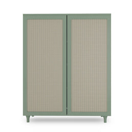 Guarda Roupa 2 em 1 Haus Nature Com Palha - Verde Jardim