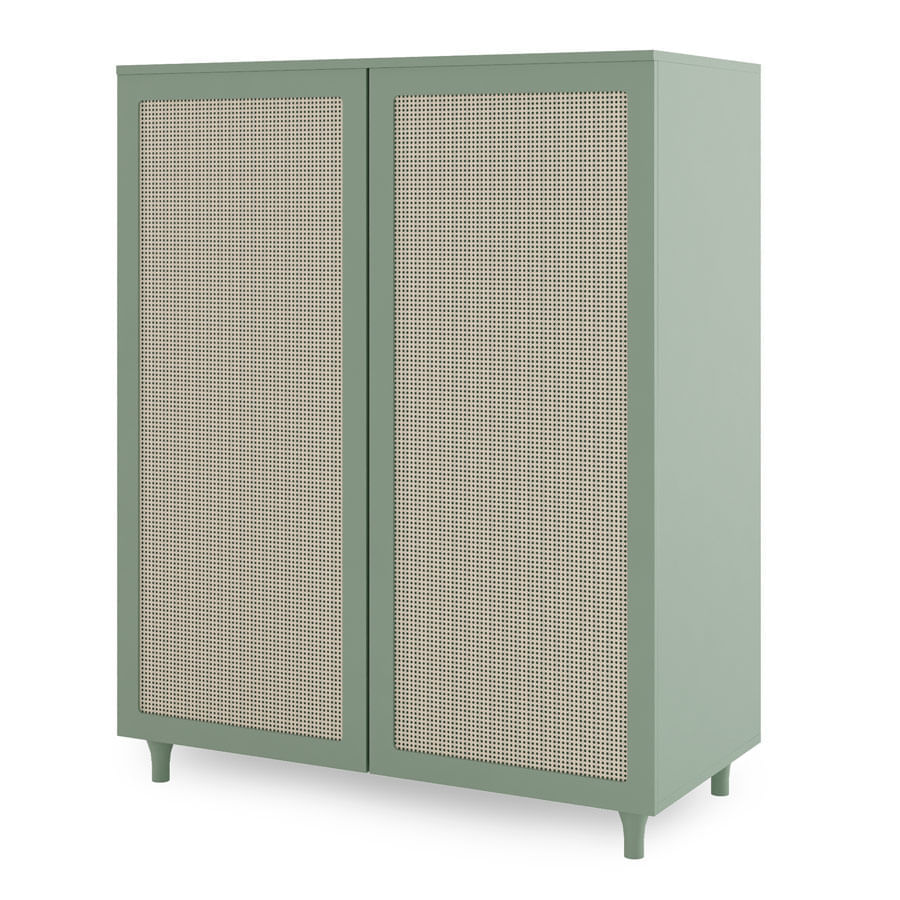 Guarda Roupa 2 em 1 Haus Nature Com Palha - Verde Jardim