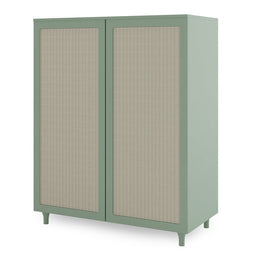 Guarda Roupa 2 em 1 Haus Nature Com Palha - Verde Jardim