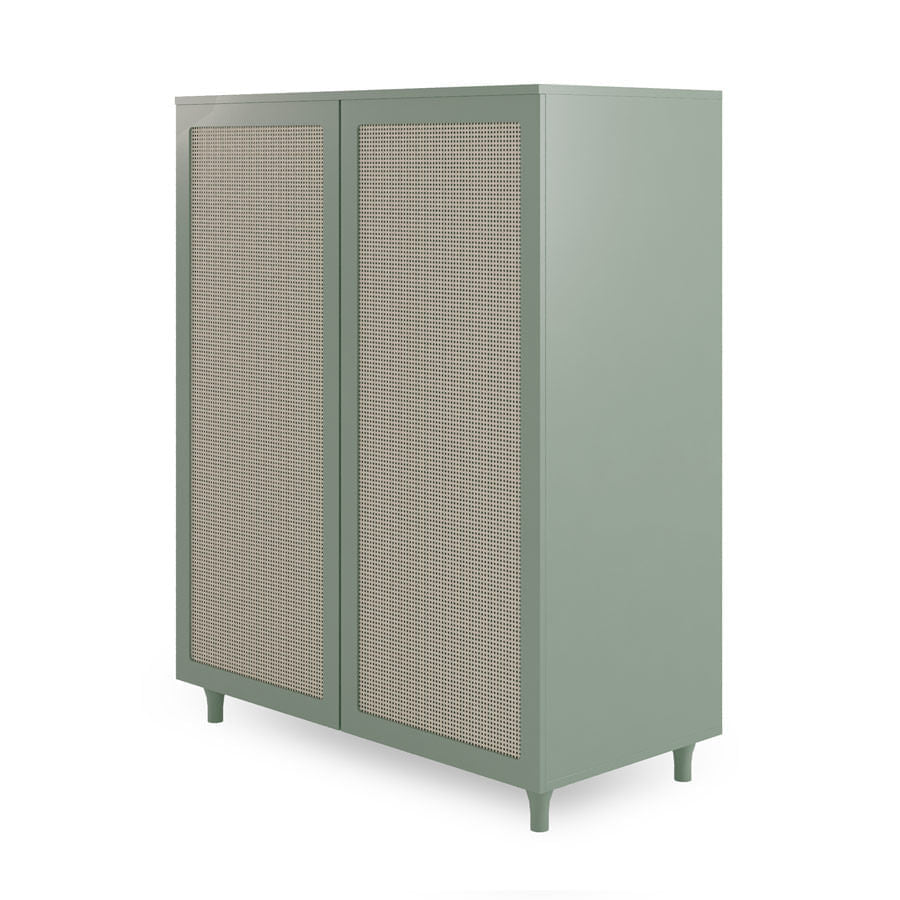 Guarda Roupa 2 em 1 Haus Nature Com Palha - Verde Jardim