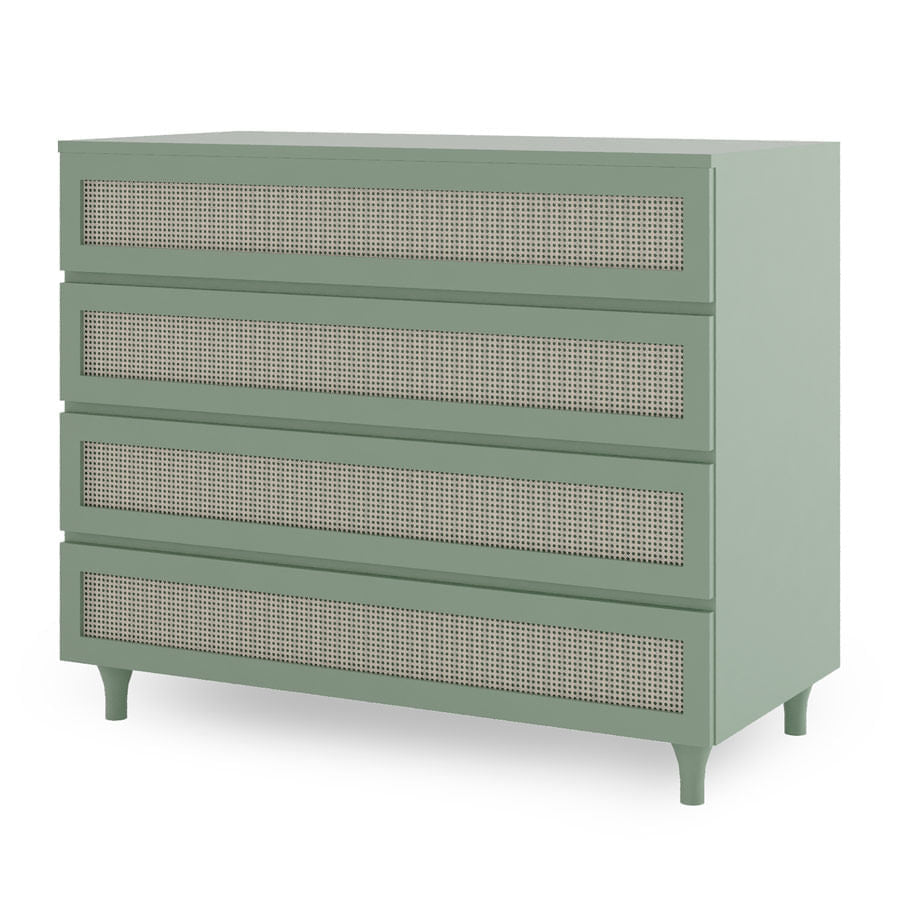 Guarda Roupa 2 em 1 Haus Nature Com Palha - Verde Jardim