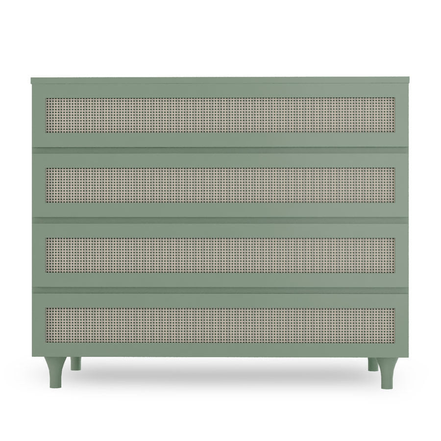 Guarda Roupa 2 em 1 Haus Nature Com Palha - Verde Jardim