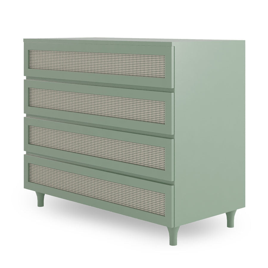 Guarda Roupa 2 em 1 Haus Nature Com Palha - Verde Jardim