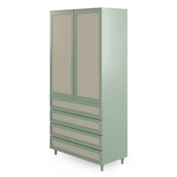 Guarda Roupa 2 em 1 Haus Nature Com Palha - Verde Jardim