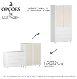 Guarda Roupa 2 em 1 Haus Nature - Branco