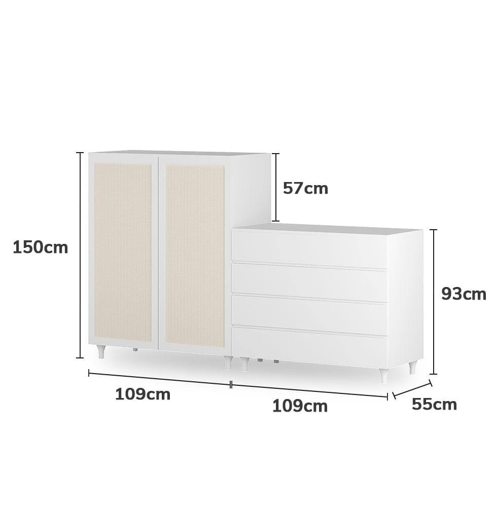 Guarda Roupa 2 em 1 Haus Nature - Branco