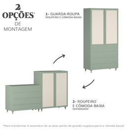Guarda Roupa 2 em 1 Haus Nature - Verde Jardim