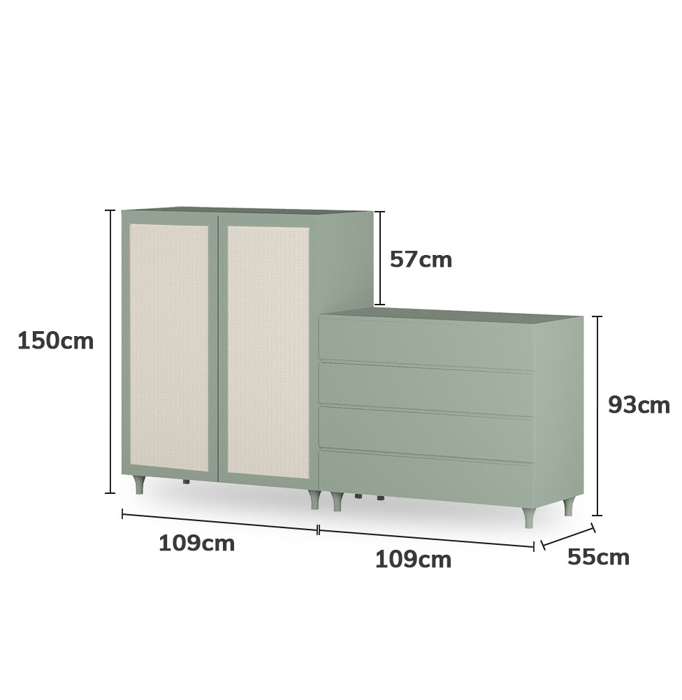 Guarda Roupa 2 em 1 Haus Nature - Verde Jardim – Lilibee