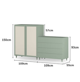 Guarda Roupa 2 em 1 Haus Nature - Verde Jardim