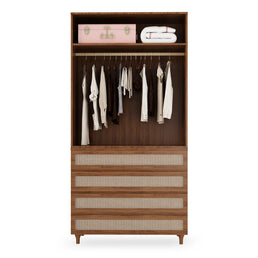 Guarda Roupa 2 em 1 Haus Nature Com Palha - Freijó