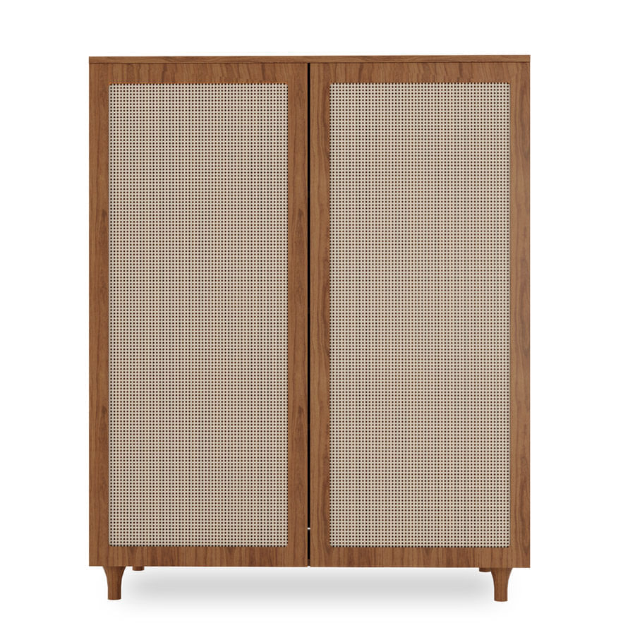 Guarda Roupa 2 em 1 Haus Nature Com Palha - Freijó