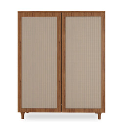 Guarda Roupa 2 em 1 Haus Nature Com Palha - Freijó