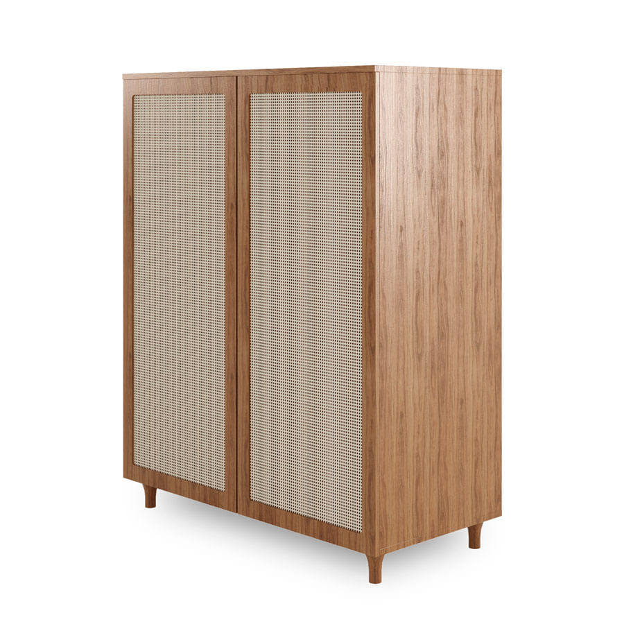 Guarda Roupa 2 em 1 Haus Nature Com Palha - Freijó