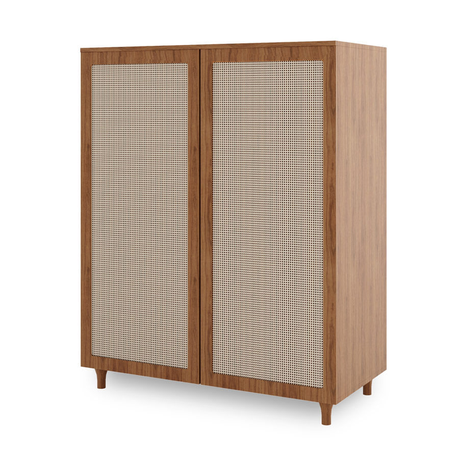 Guarda Roupa 2 em 1 Haus Nature Com Palha - Freijó