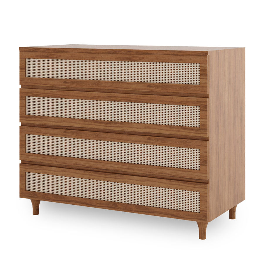 Guarda Roupa 2 em 1 Haus Nature Com Palha - Freijó