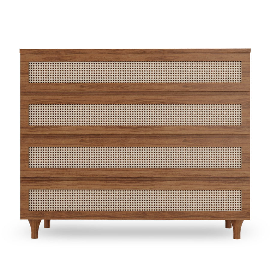 Guarda Roupa 2 em 1 Haus Nature Com Palha - Freijó