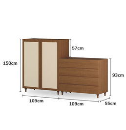 Guarda Roupa 2 em 1 Haus Nature - Freijó