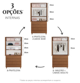 Guarda Roupa 2 em 1 Haus Nature - Freijó
