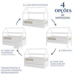 Cama Sofá Haus Nature Casinha Palha 2 em 1 - Branco