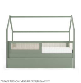 Combo Cama Sofá Haus Nature Casinha Com Palha 2 em 1 Com Auxiliar - Verde Jardim