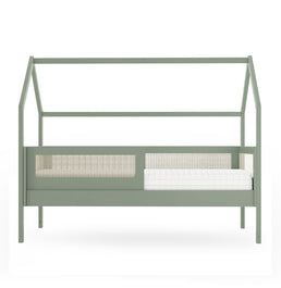 Combo Cama Sofá Haus Nature Casinha Com Palha 2 em 1 Com Auxiliar - Verde Jardim