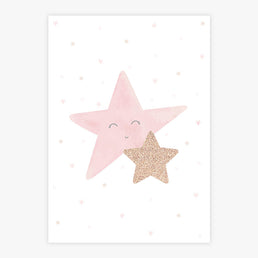 Quadro Infantil Estrelas Aquarela - Vertical