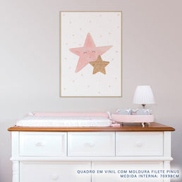 Quadro Infantil Estrelas Aquarela - Vertical