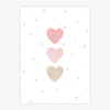 Quadro Infantil Trio de Corações Aquarela - Vertical