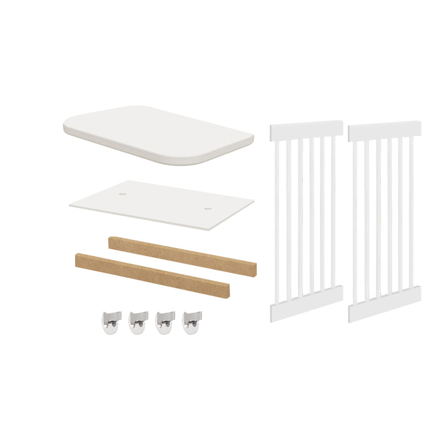 Kit de Transformação Para Mini Berço Haus Nature Com Palha - Branco Old