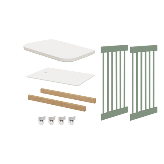Kit de Transformação Para Mini Berço Haus Nature Com Palha - Verde Jardim Old